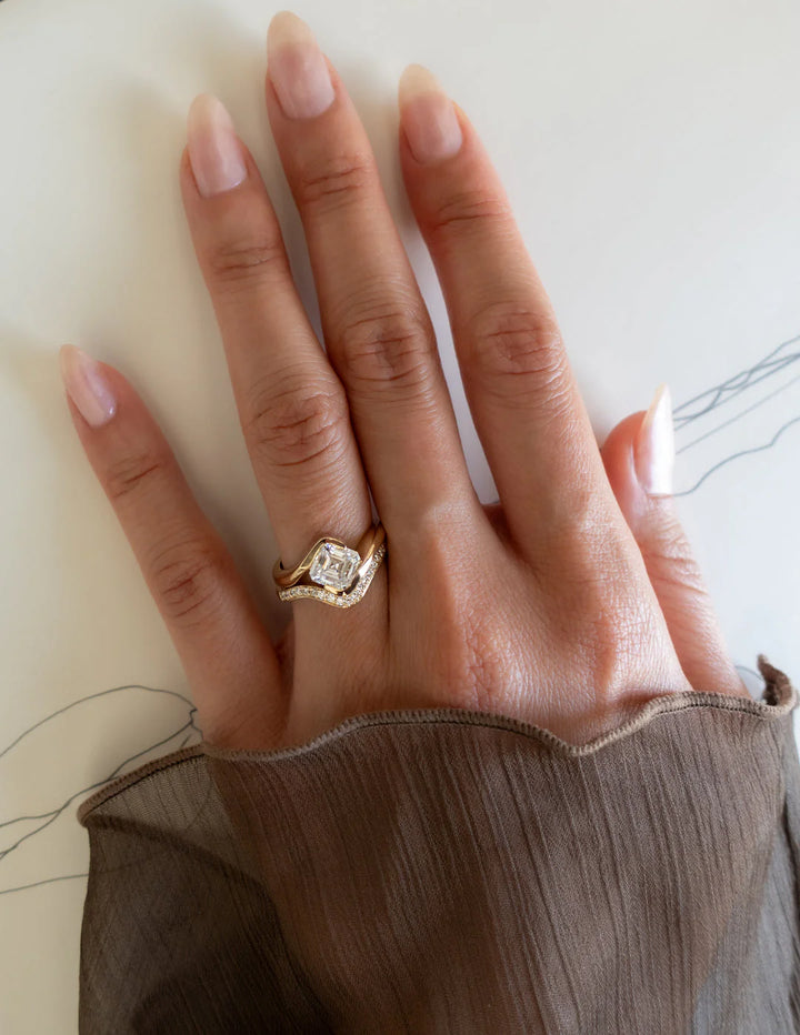 Asscher solitaire engagement ring