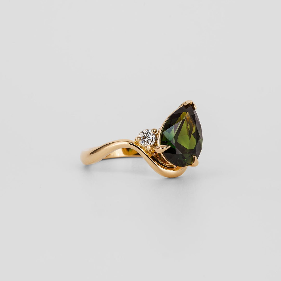 Green Sapphire Engagement Ring for Women