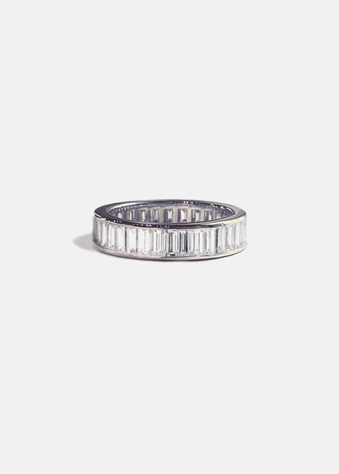 Channel Pavé Baguette Diamond Wedding Band