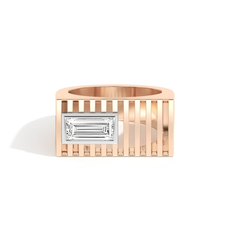 Unique Baguette Cut Engagement Ring