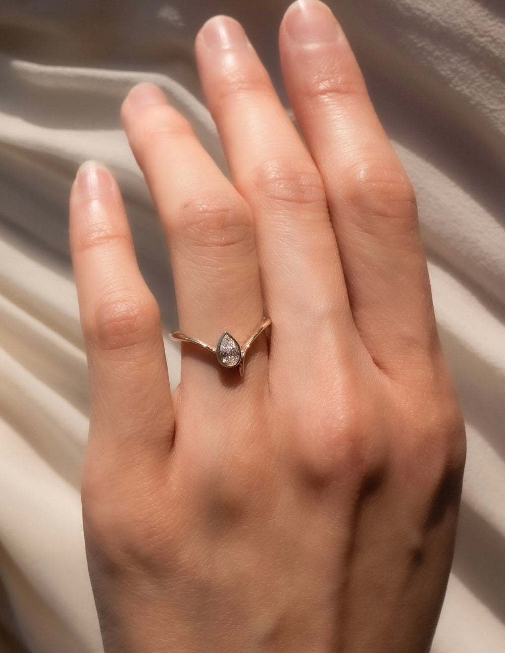 1.50 Carat Pear Lab Diamond Ring