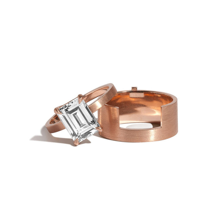 Statement Cigar Band Engagement Ring