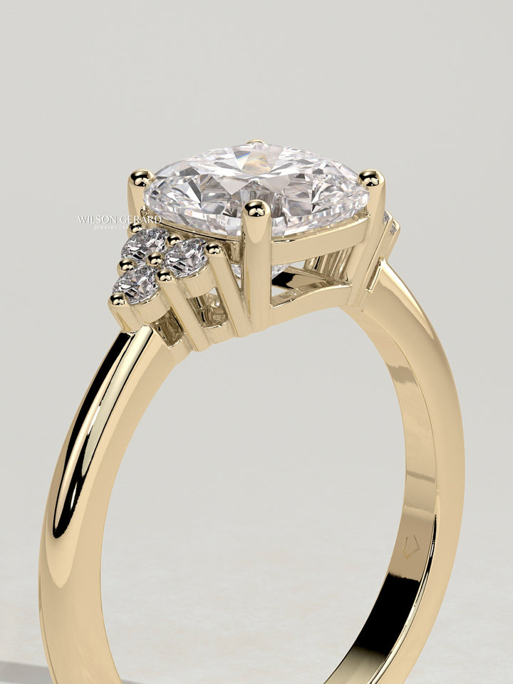cushion cluster diamond engagement ring pave