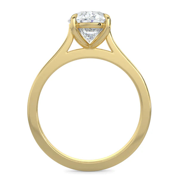 2.0CT Oval E/VS1 Lab Grown Diamond Cathedral Engagement Ring