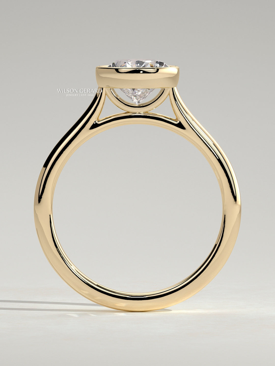 modern pear engagement ring bezel