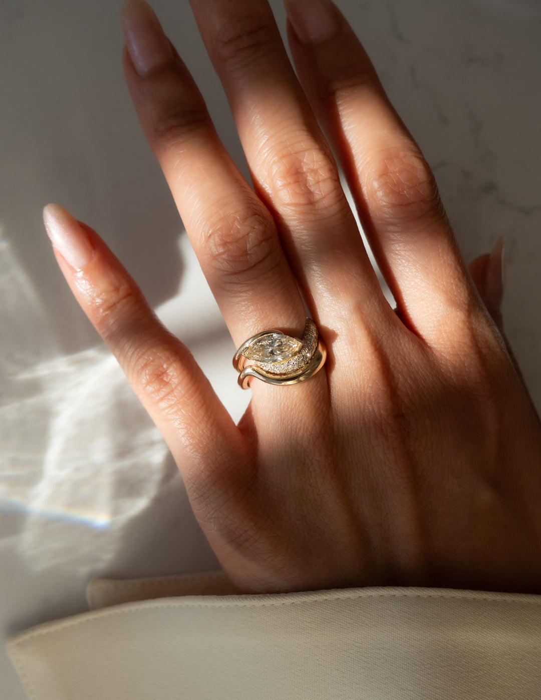 2.5 Carat Champagne Marquise Diamond Ring