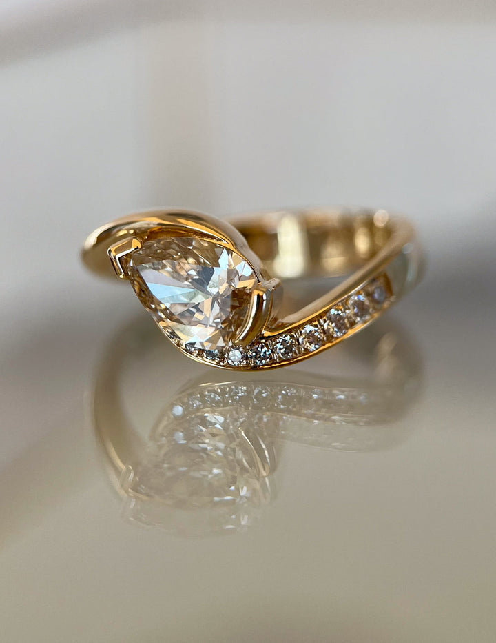 Unique Champagne Diamond Ring
