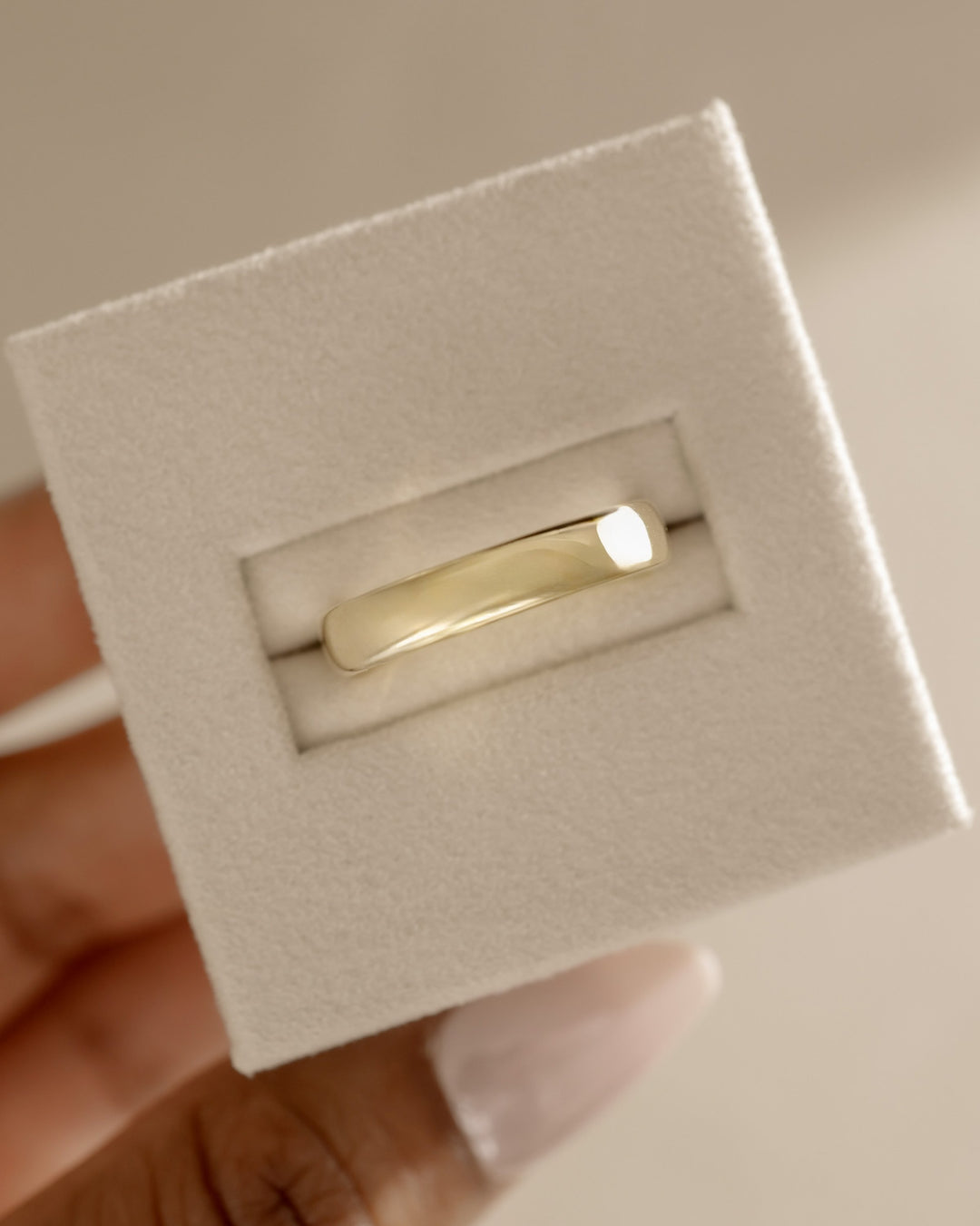 Cigar Plain Solid Gold Wedding Band