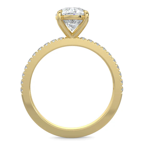 2.0CT Oval E/VS1 Lab Grown Diamond Pave Engagement Ring