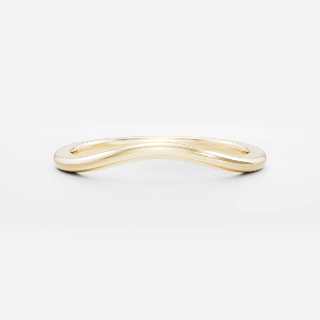 Curved Solid Gold Wedding Band