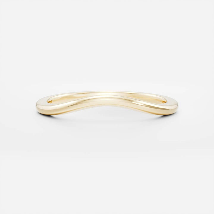 Curved Solid Gold Wedding Band