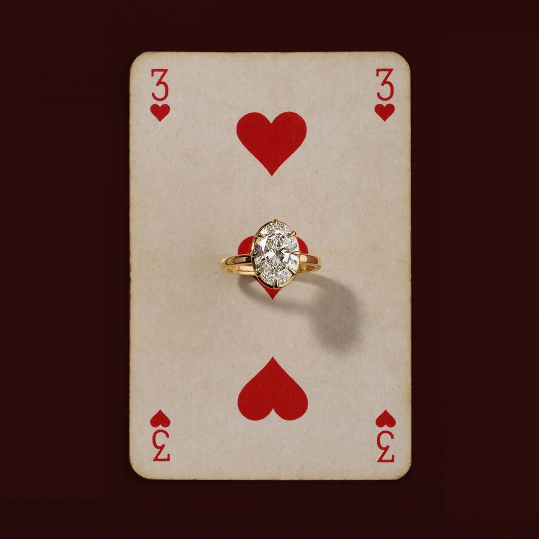classic oval bezel engagement ring 2ct lab diamond IGI certified