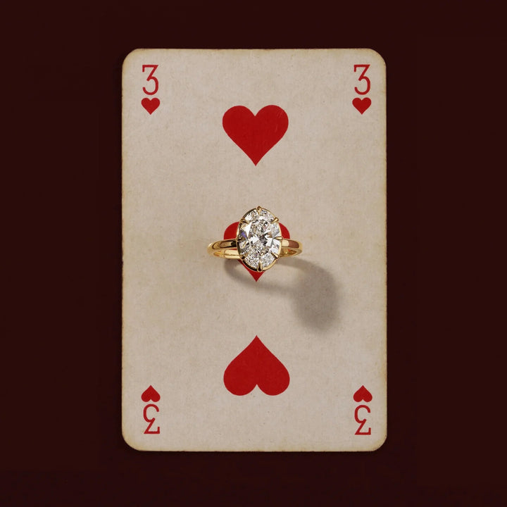 classic oval bezel engagement ring 2ct lab diamond IGI certified