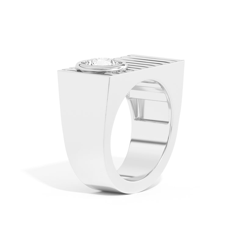 Modern Round Lab Diamond Engagement Ring