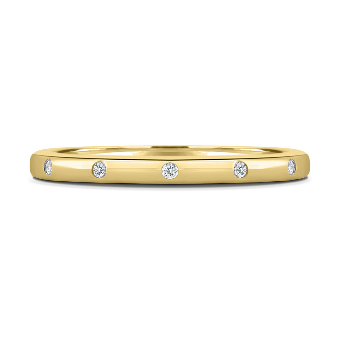 Classic Round Lab Grown Diamond Flush Set Wedding Band
