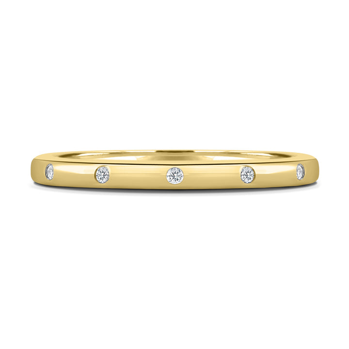 Classic Round Lab Grown Diamond Flush Set Wedding Band
