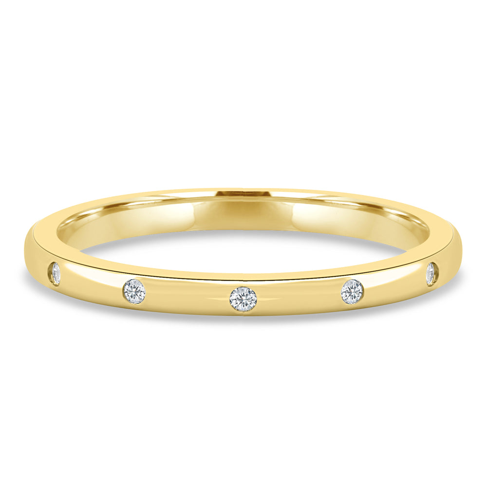 Classic Round Lab Grown Diamond Flush Set Wedding Band