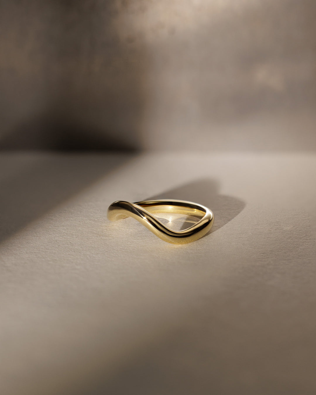 Classic Solid Gold Plain Wave Wedding Band