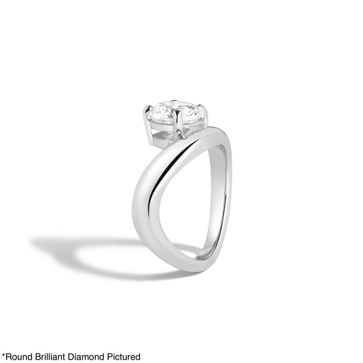 1.0ct Marquise Cut East West Diamond Unique Curved Engagement Ring