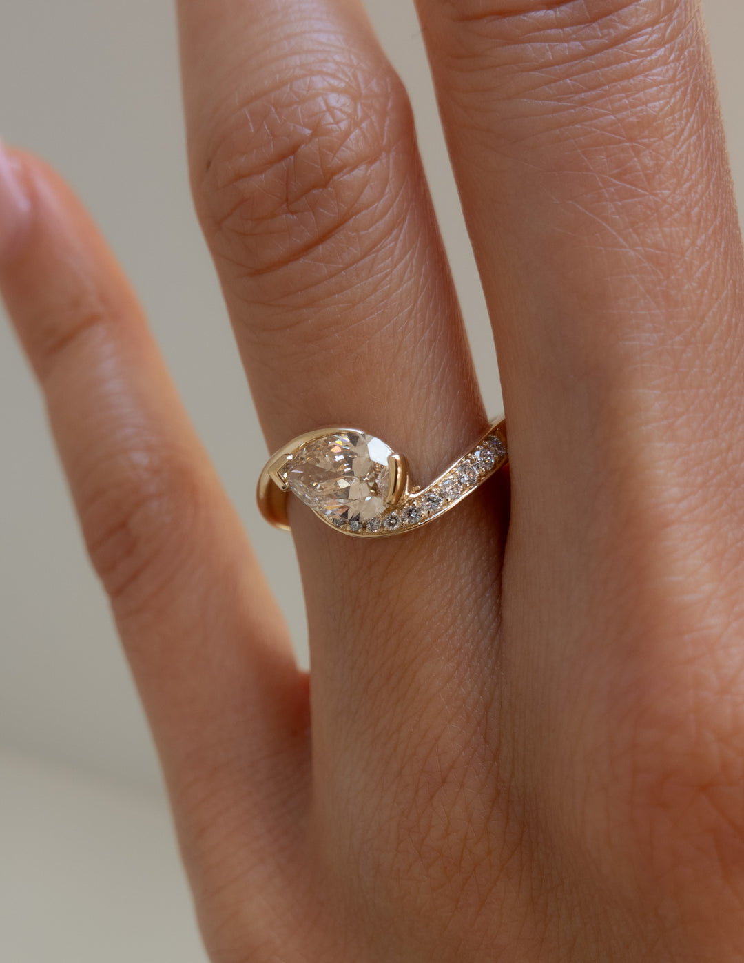 Colored Lab Grown Diamond Engagement Ring