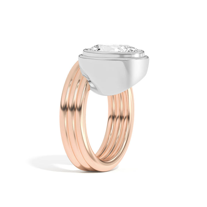 Lab Grown Oval Bezel Diamond Ring