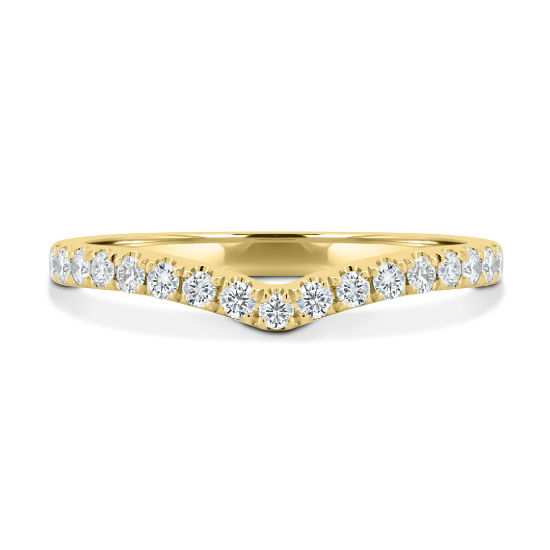 Curved Half Pave IGI Certified lab Grown Diamond Wedding Band