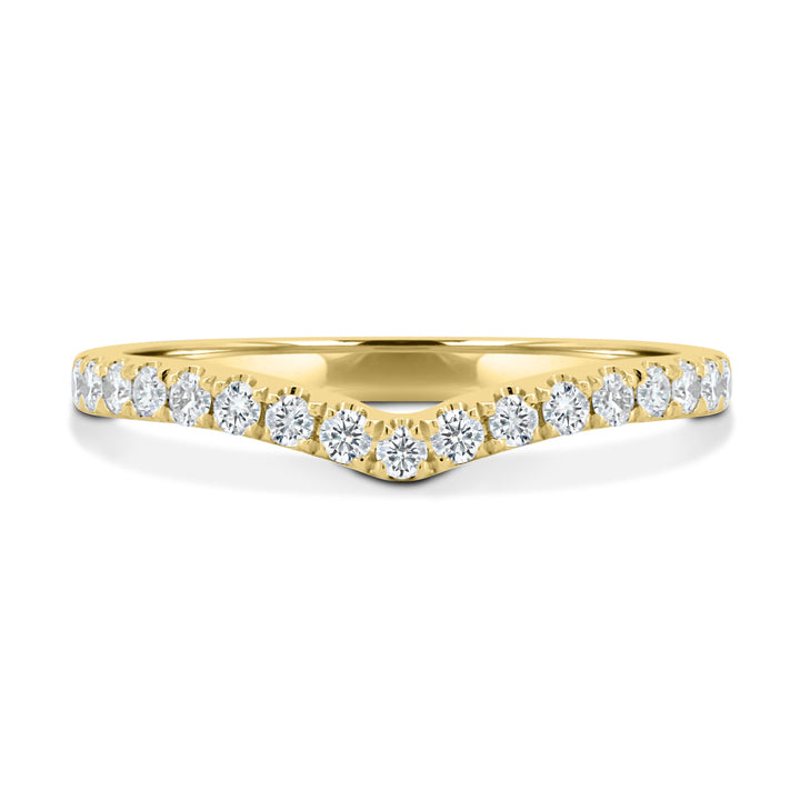 Curved Half Pave IGI Certified lab Grown Diamond Wedding Band