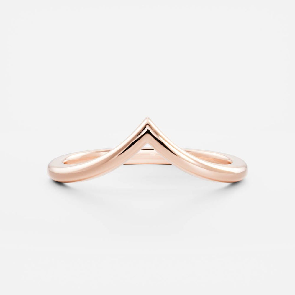 Unique Curved Wedding Band for Women