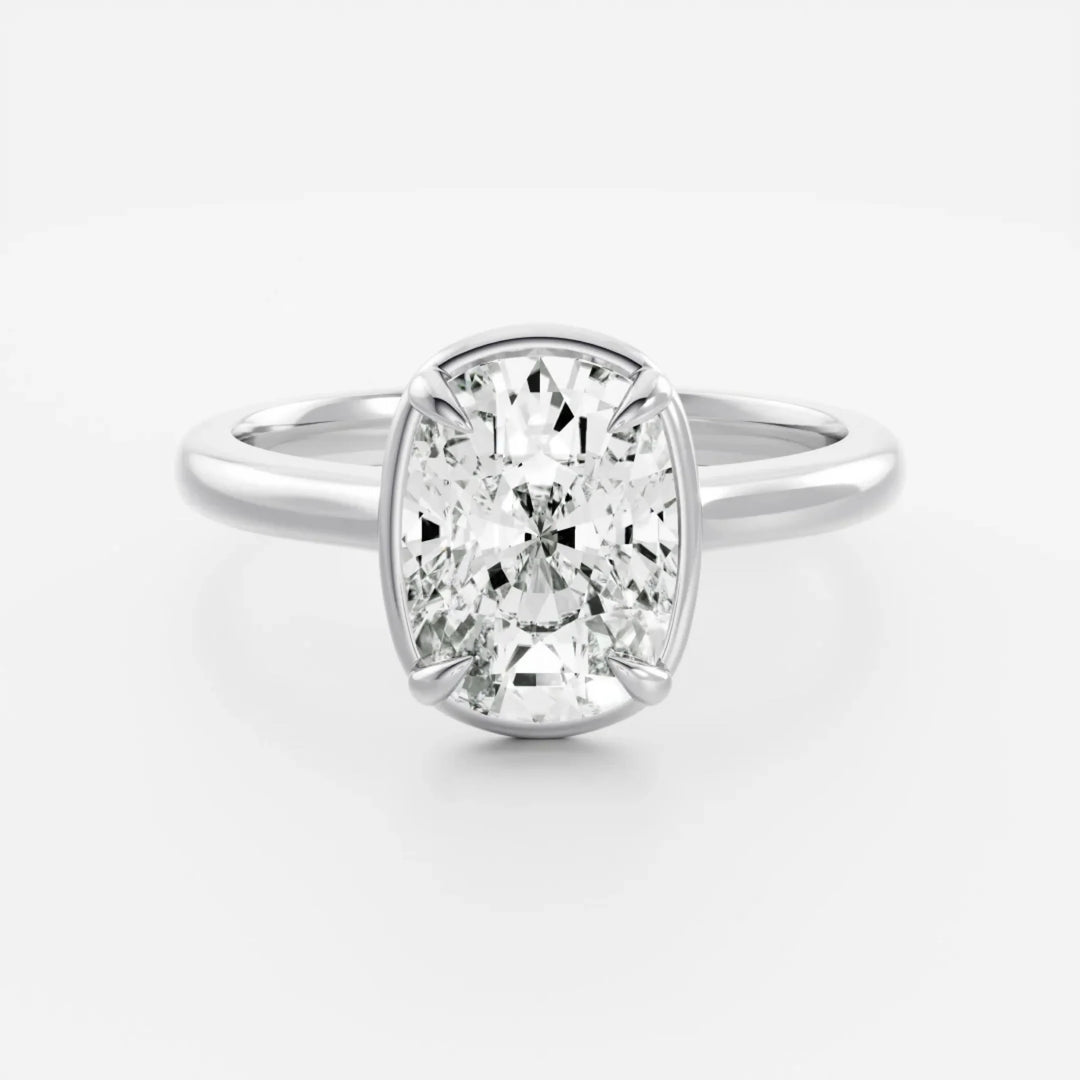 cushion bezel engagement ring solitaire lab diamond 1.5ct USA
