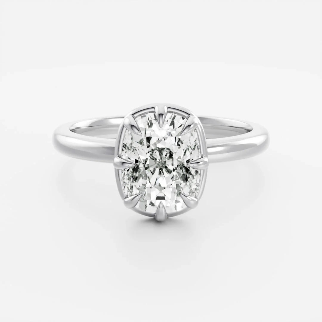 cushion bezel engagement ring lab diamond solitaire 1.5ct IGI certified USA