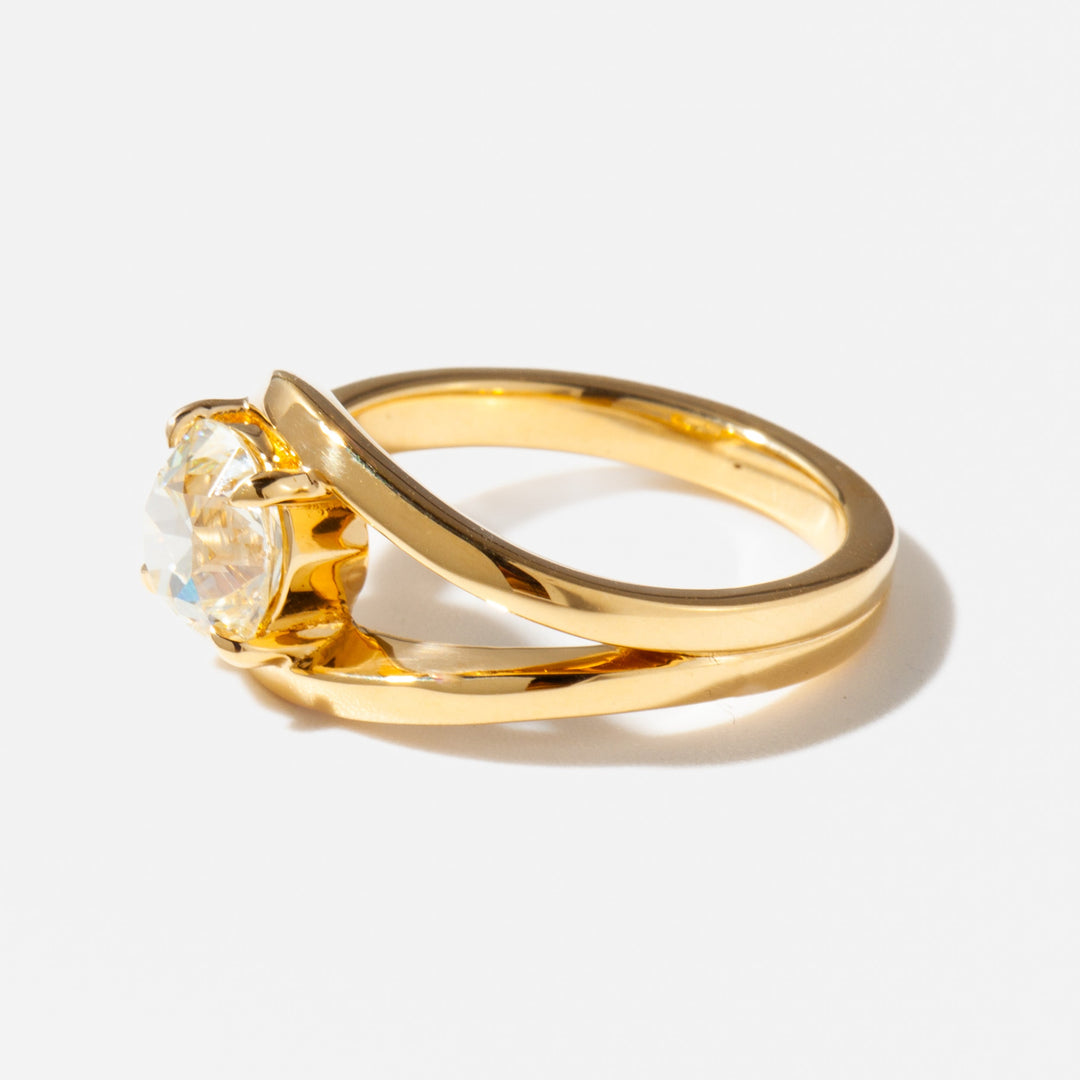 1.5 carat cushion lab grown diamond solitaire ring E VS1