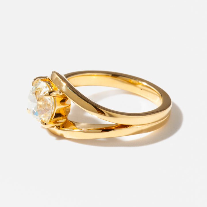 1.5 carat cushion lab grown diamond solitaire ring E VS1