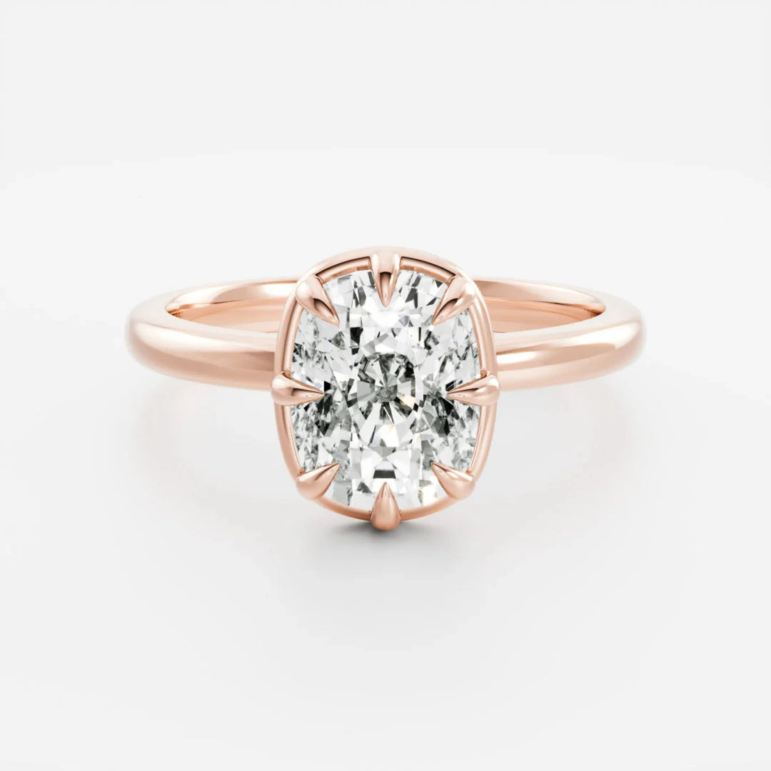 cushion cut bezel solitaire engagement ring 1.5 carat lab diamond USA