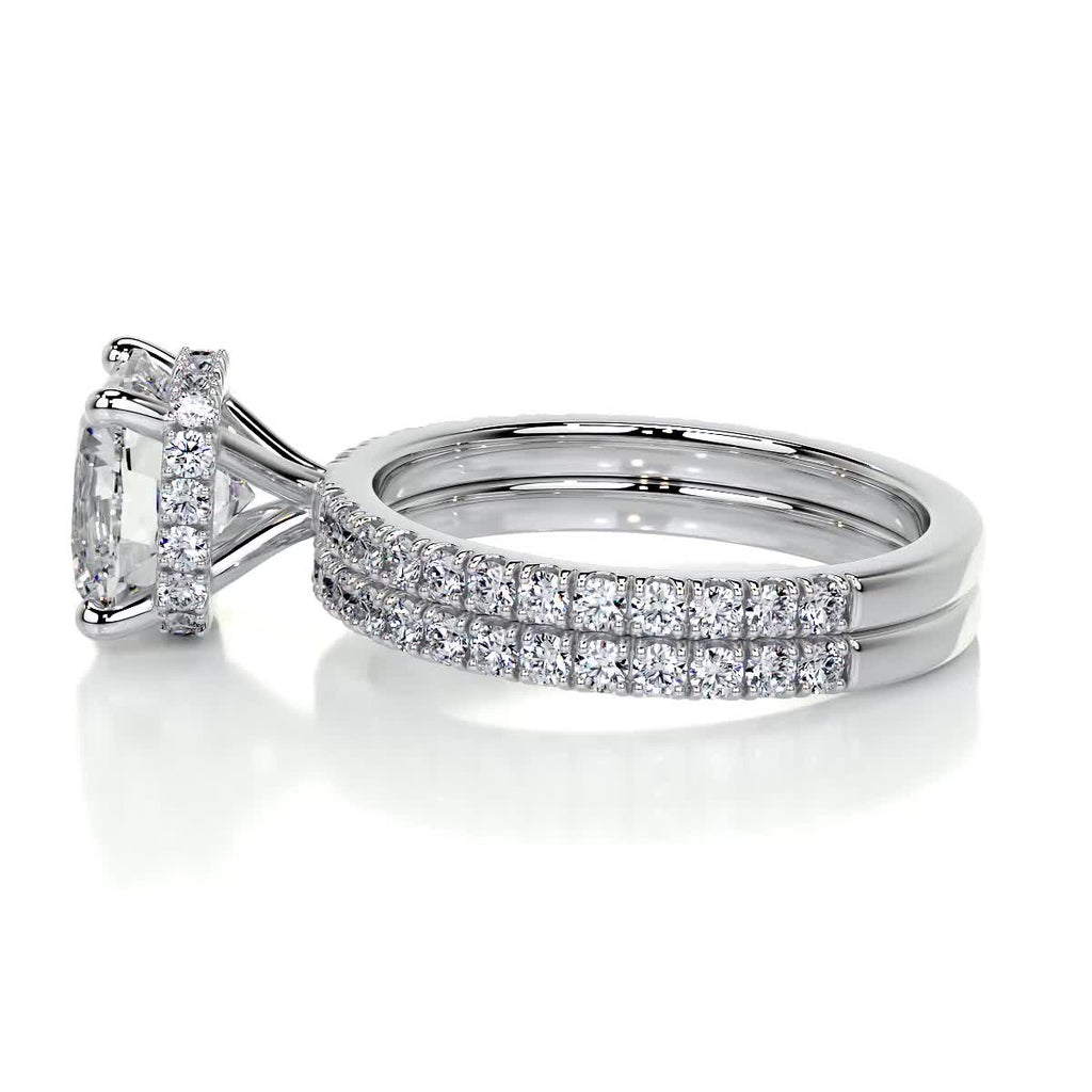 Cushion Pavé Engagement Ring Set