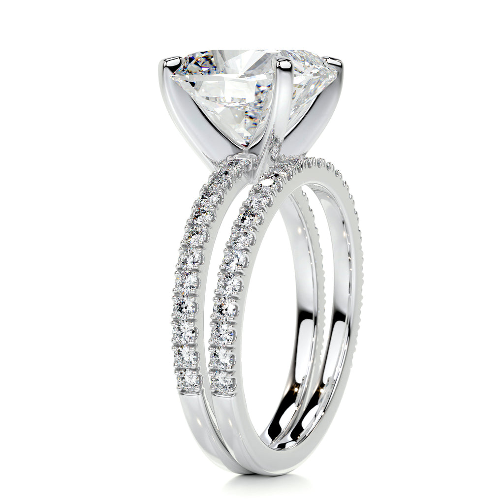 Cushion Pavé Engagement Ring Set