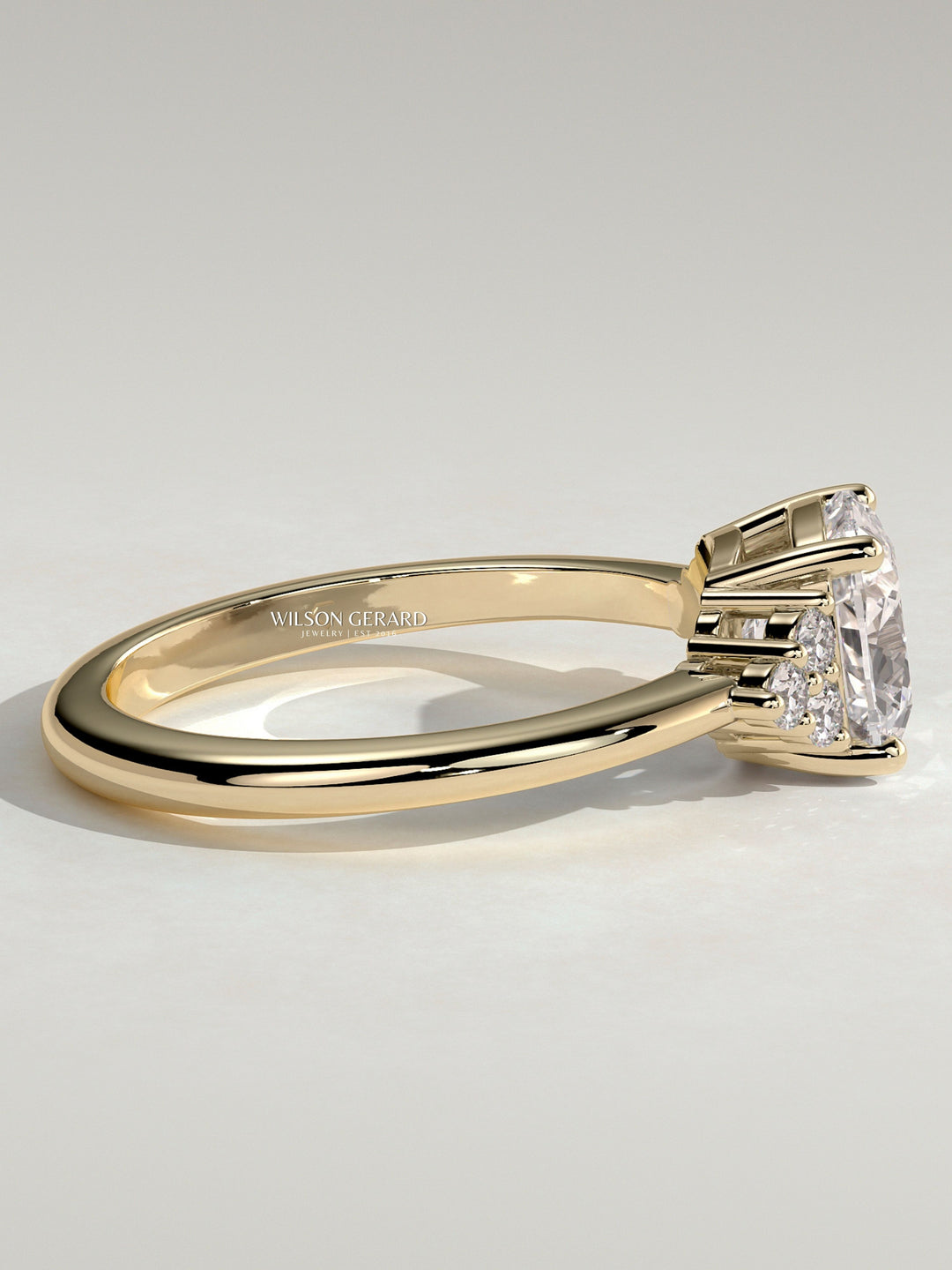 modern cushion cut cluster engagement ring
