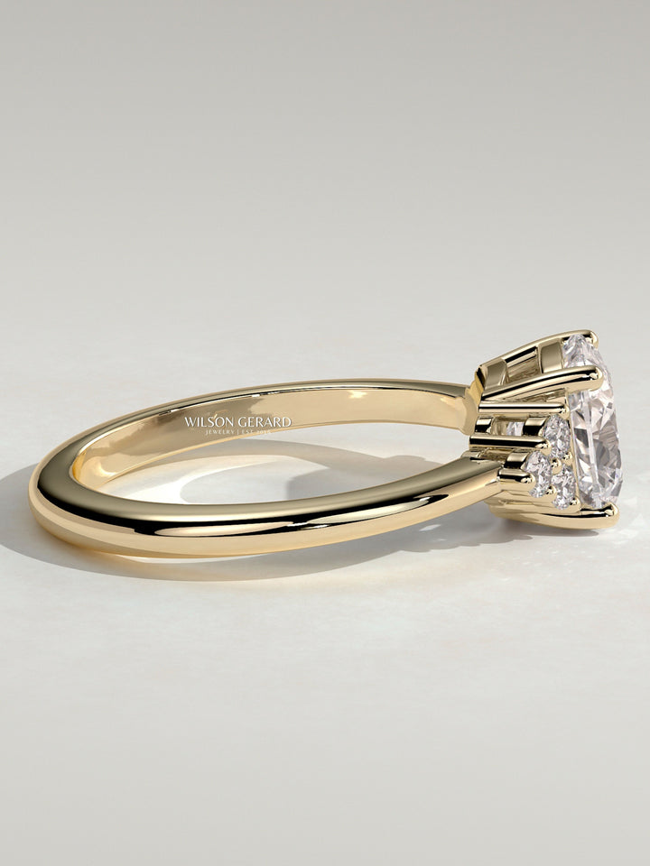 modern cushion cut cluster engagement ring