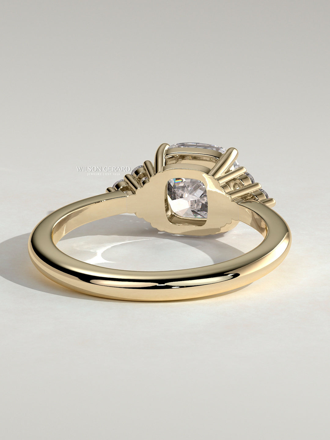 unique cushion engagement ring lab grown