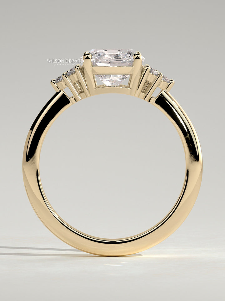cushion solitaire cluster engagement ring