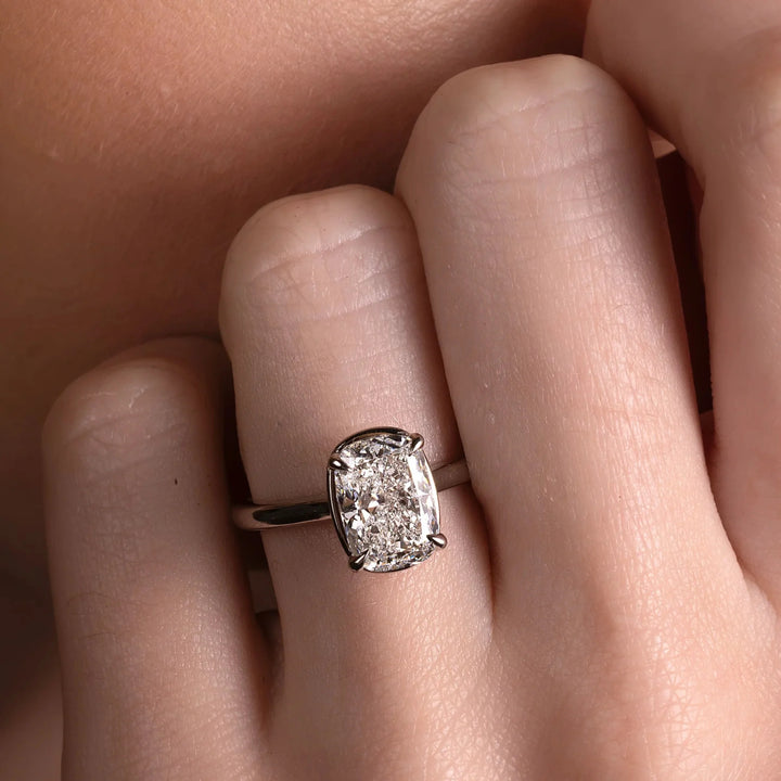 luxury cushion cut bezel engagement ring IGI certified USA