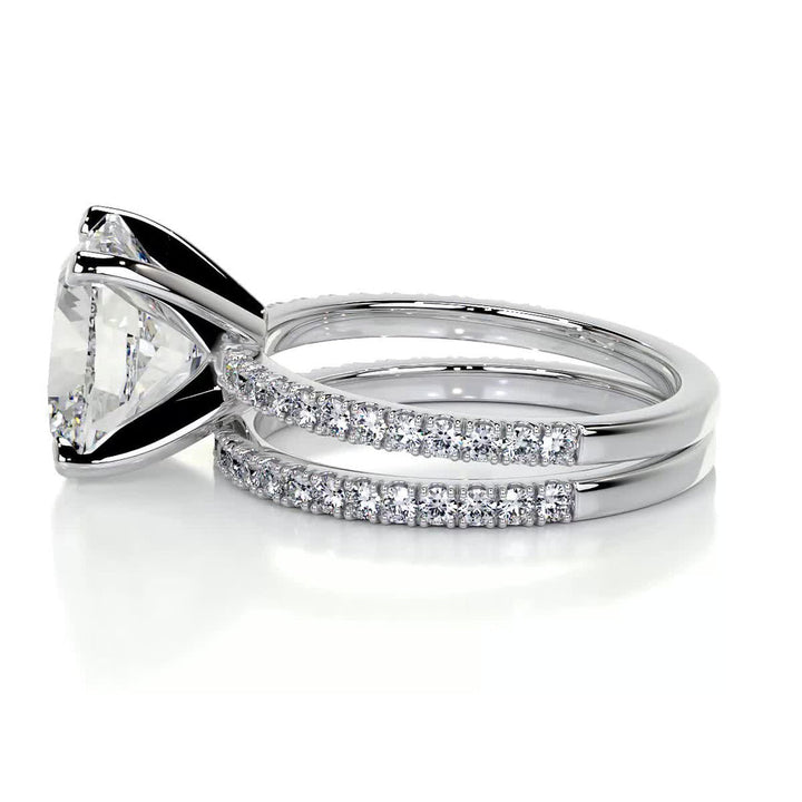 Cushion Diamond Ring With Wedding Band