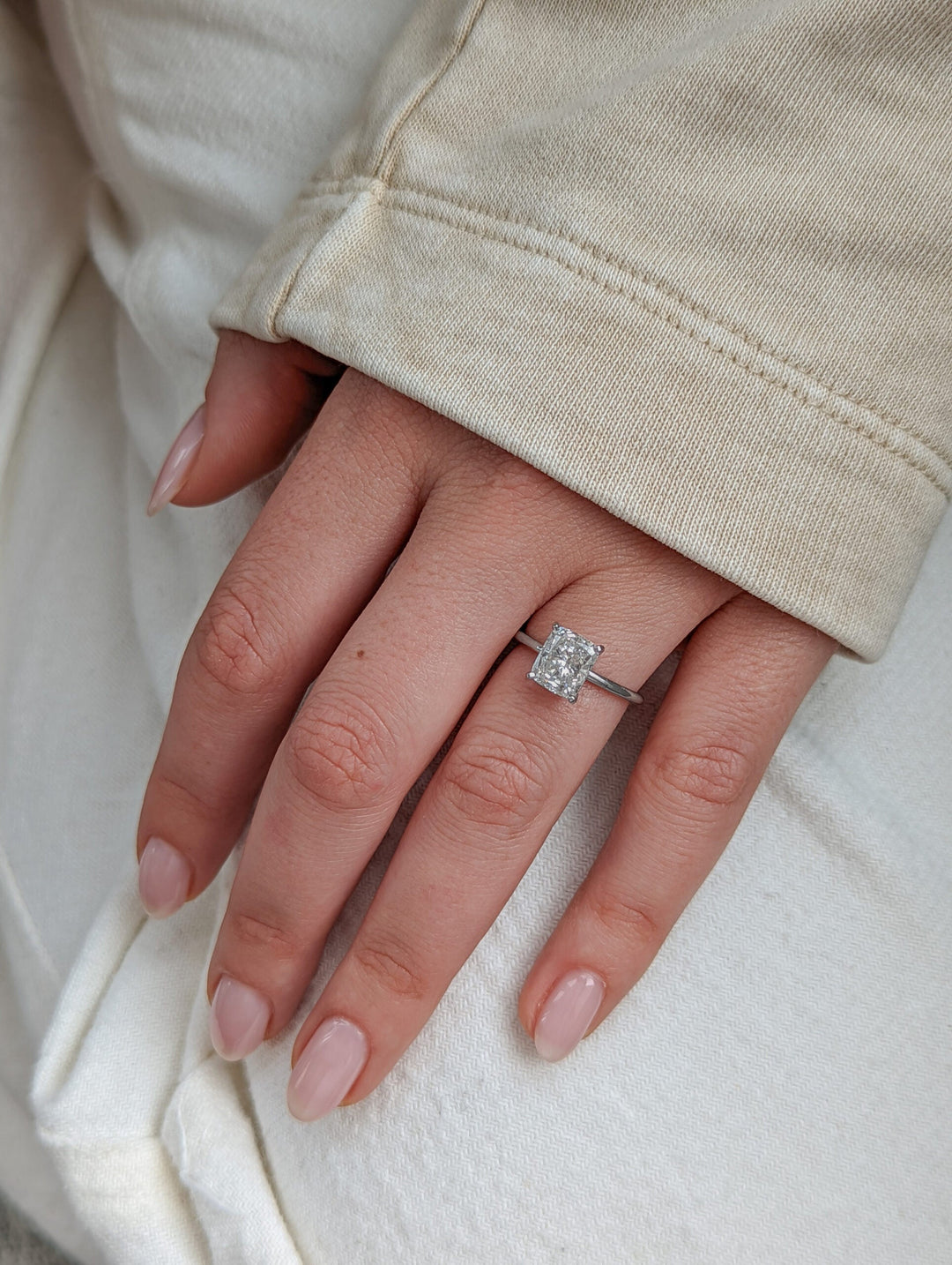 IGI Certified Cushion Lab Diamond Ring