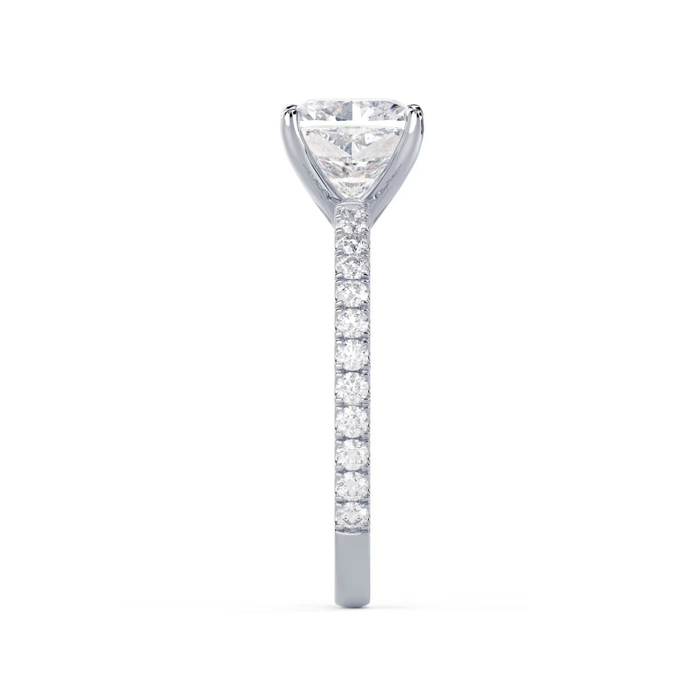 cushion lab grown diamond pave engagement ring USA