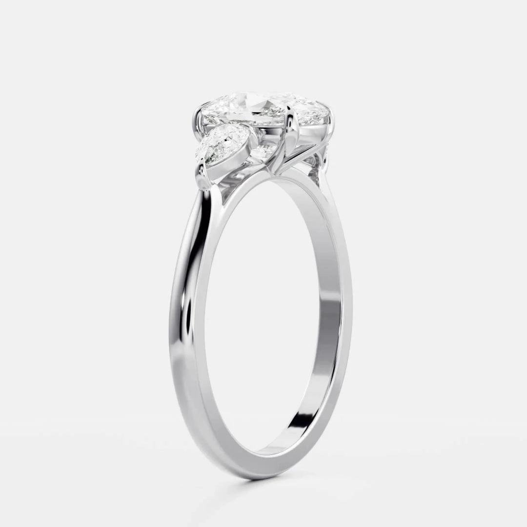 elongated cushion side stone engagement ring 2.5ct lab diamond USA