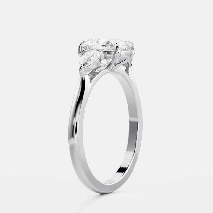 elongated cushion side stone engagement ring 2.5ct lab diamond USA