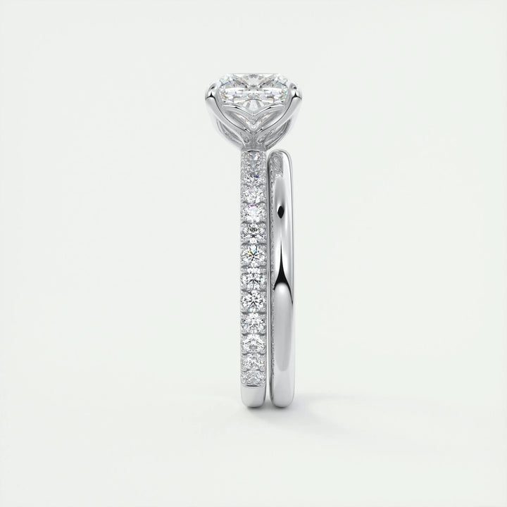 luxury cushion pavé engagement ring 2ct USA
