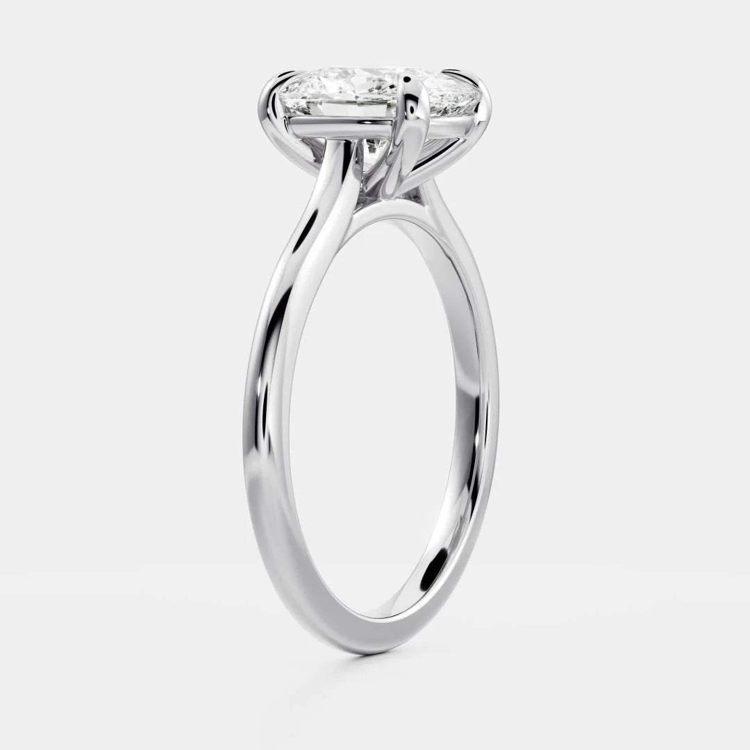 modern cushion cathedral engagement ring lab diamond IGI certified USA