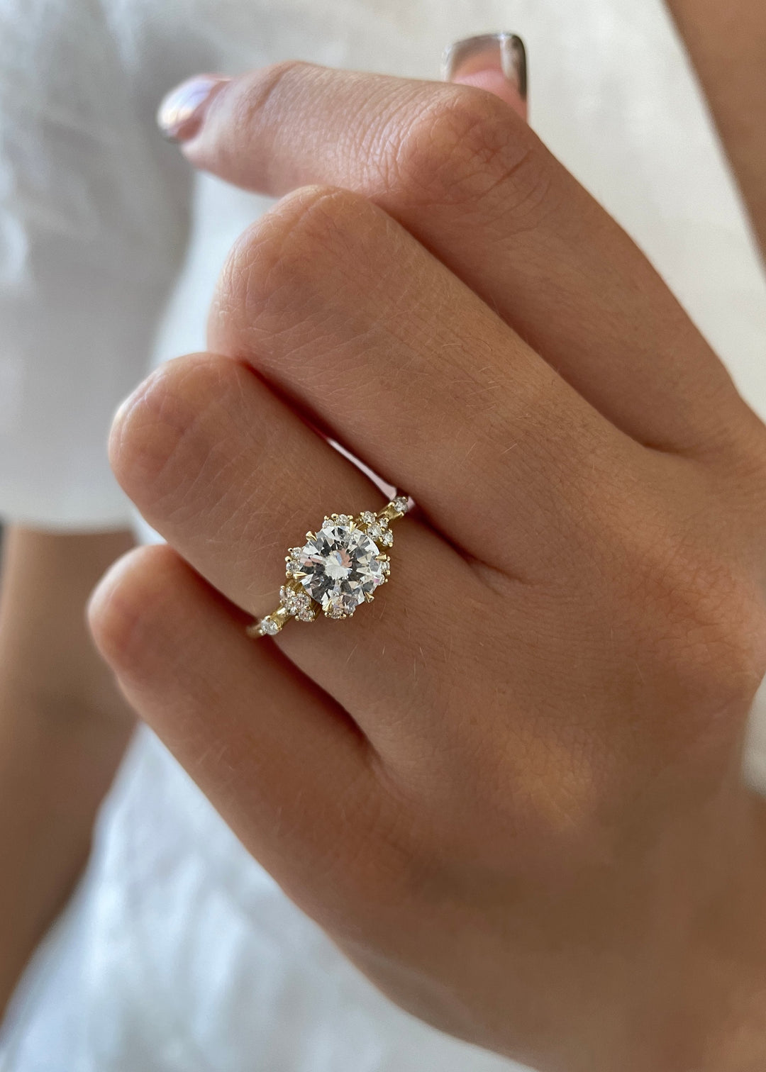 Lab Grown Round Diamond Pavé Ring