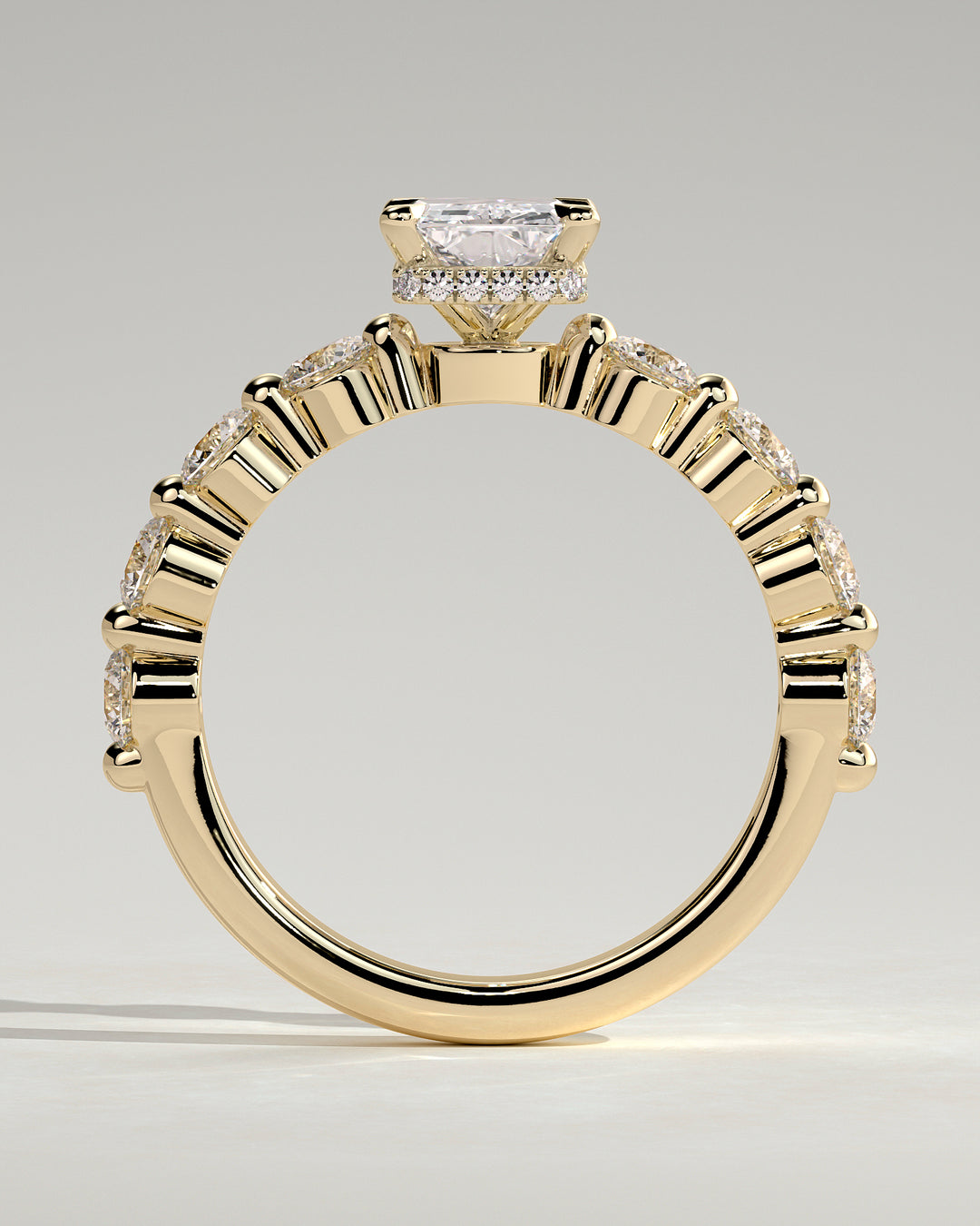 radiant pave engagement ring hidden halo