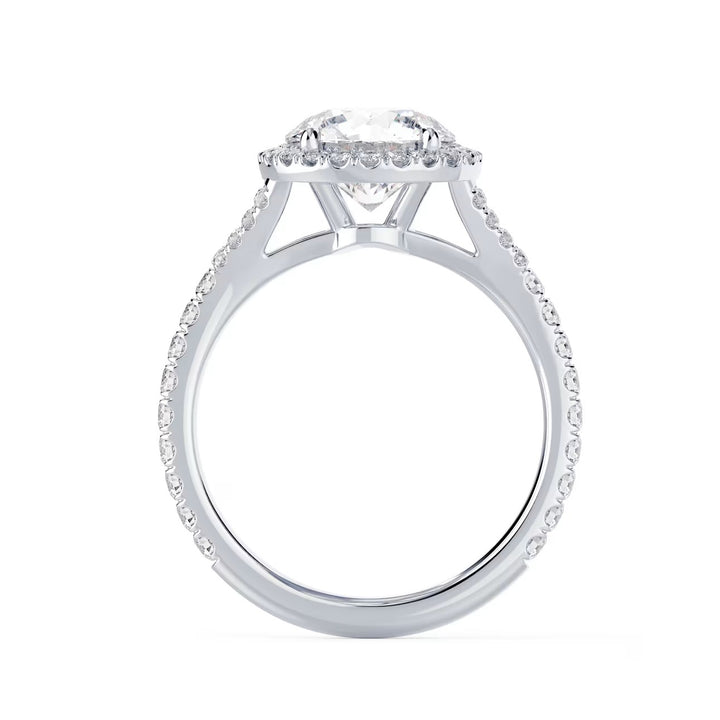 1.50CT Round Cut E/VS1 Lab Grown Diamond Halo Split Shank Engagement Ring